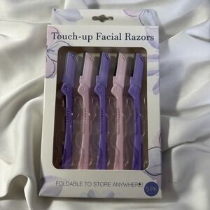 Evribeauty 5 Pack Touch Up Facial Razors Foldable To Store‎ Anywhere 5 Pack